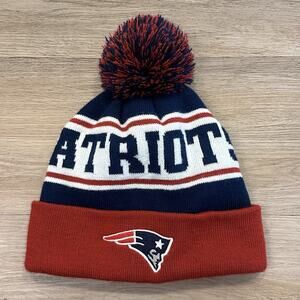 New England Patriots Beanie Skully Sport Knitt Cuffed NFL Football EUC OSFM